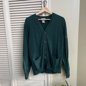 Vintage LL Bean Forest Green Cardigan